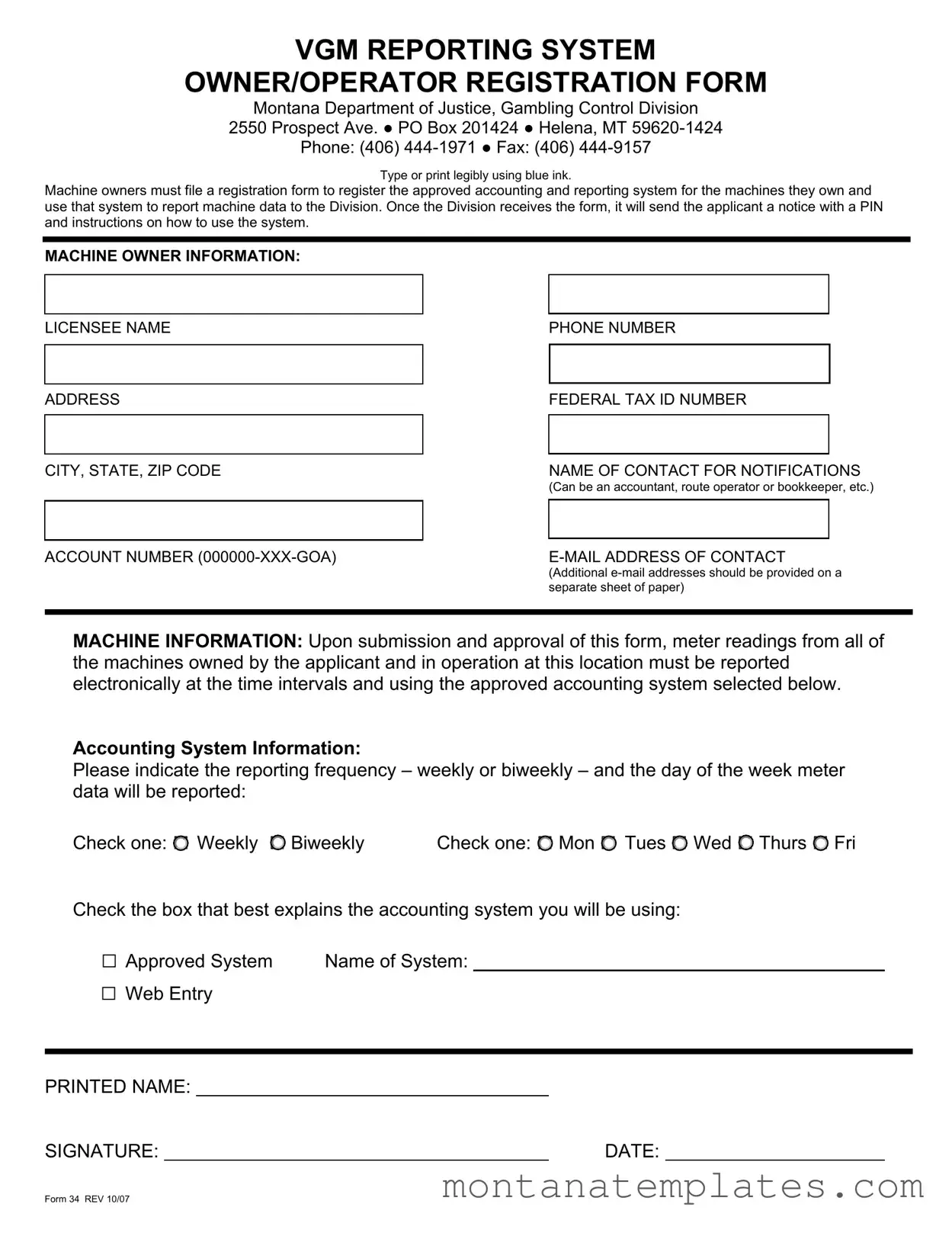 Fill in a Valid Montana 34 Form