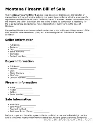 Official Montana Firearm Bill of Sale Template