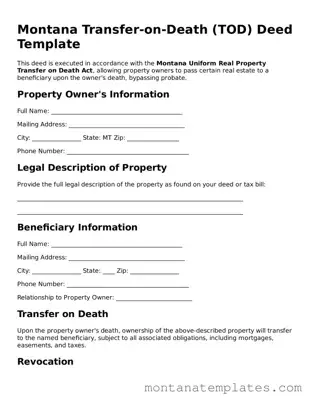 Official Montana Transfer-on-Death Deed Template